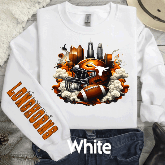 University of Texas Football Shirts, Longhorns Football sweatshirts, SEC Football, College Football, Hook em Horns, Faux Glitter Longhorn Retro Comfort Colors