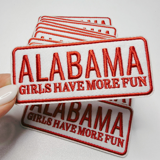 3.5" ALABAMA Girls Have More Fun - Embroidered Hat Patch