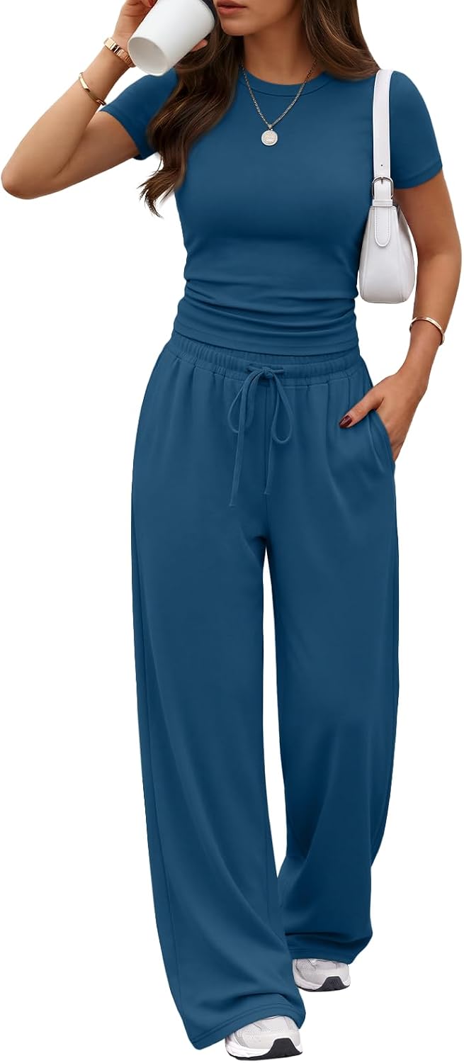 Trendy Queen Women's 2 Piece Matching Summer Lounge Set with Pockets