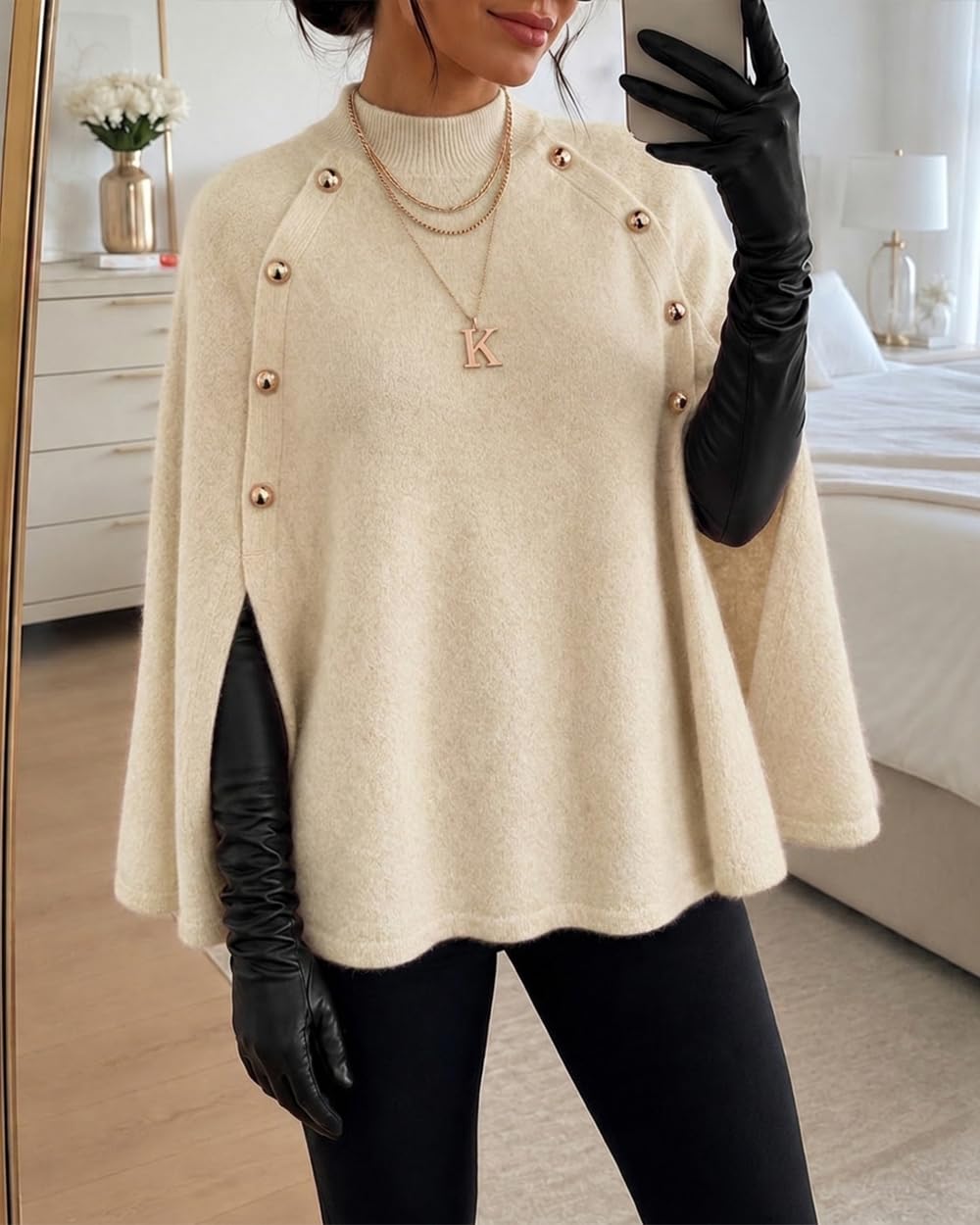 CHICME Women’s Knit Cape Sweater