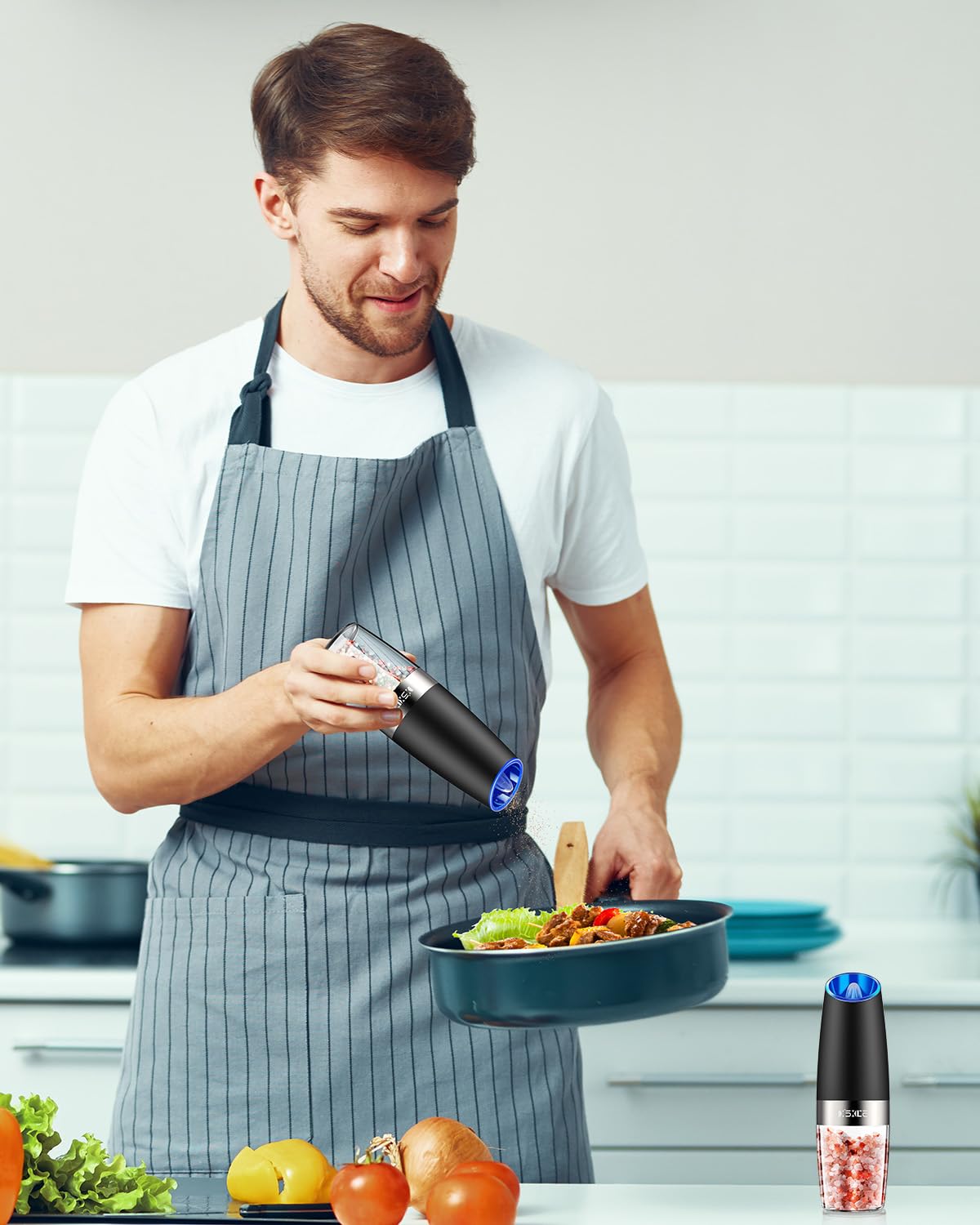 Xinxu Gravity Electric Pepper and Salt Grinder Set