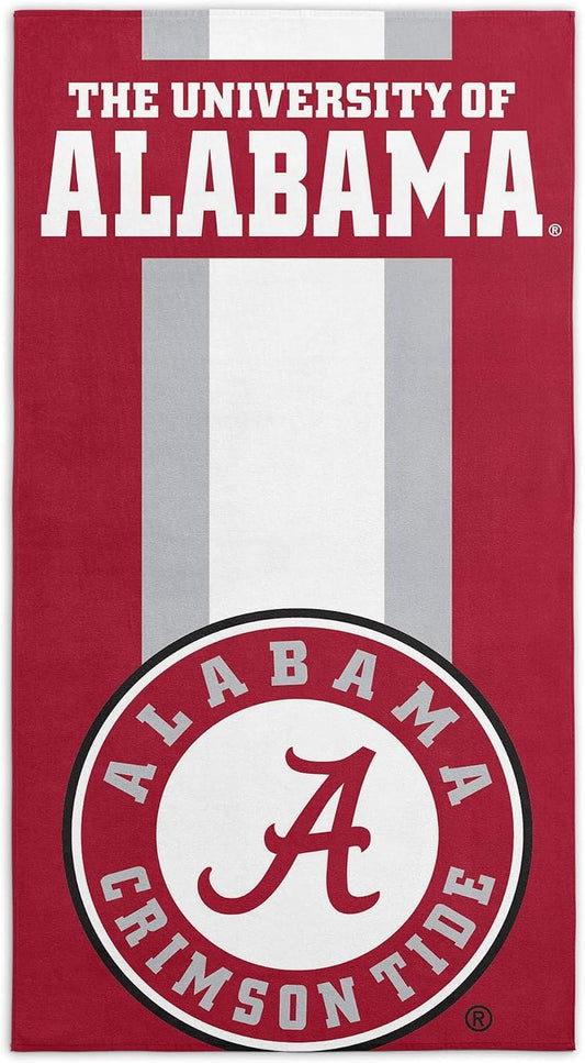 Northwest NCAA Alabama Crimson Tide Unisex-Adult Beach Towel, 30" x 60", Stripes