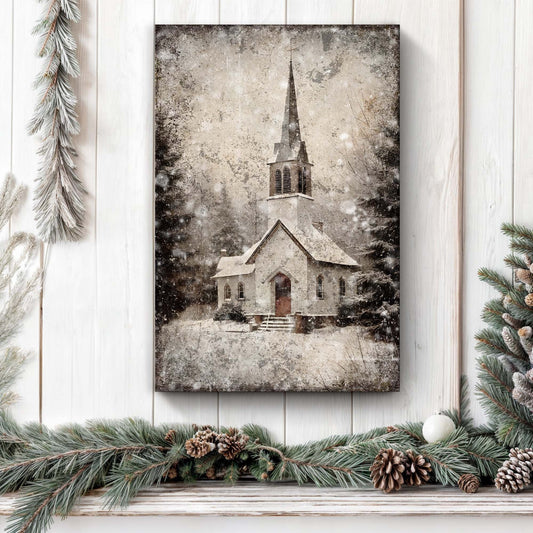 Vintage Church Christmas Wall Art Iv
