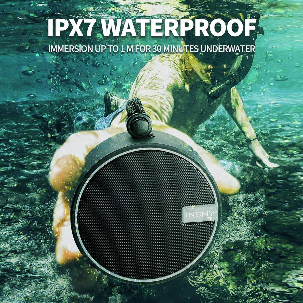 Insmy C12 IPX7 Waterproof Shower Bluetooth Speaker