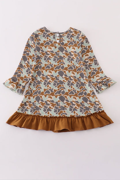 Halloween Camouflage Applique Ruffle Dress