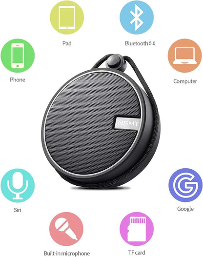 Insmy C12 IPX7 Waterproof Shower Bluetooth Speaker