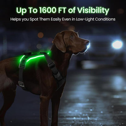 Illuminate Your Dog's Adventures: Rechargeable LED Harness for All Sizes - Breathable, Adjustable, Waterproof & Easy to Use! Perfect for Walking & Training