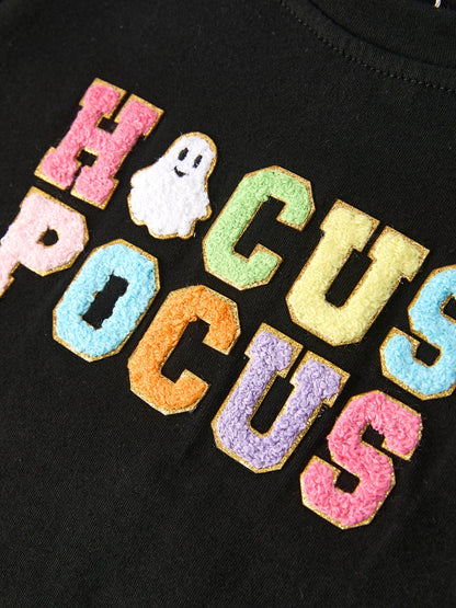 Halloween Black Top + Pink Bell Bottoms