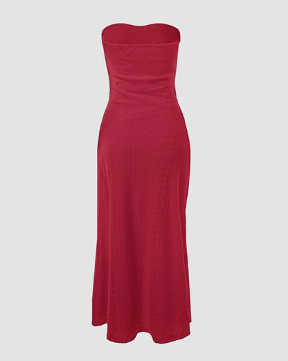 CHICME Women's Strapless Bodycon Maxi Dress