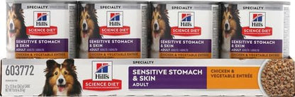 Hill's Science Diet Adult Sensitive Stomach & Skin Wet Dog Food, Turkey & Rice, 12.5 Oz. Cans, 12-Pack