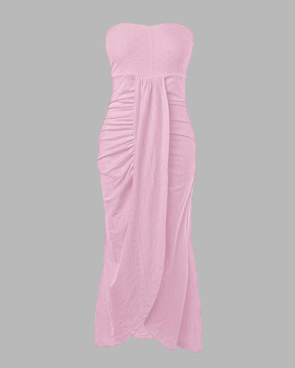 CHICME Women's Strapless Bodycon Maxi Dress