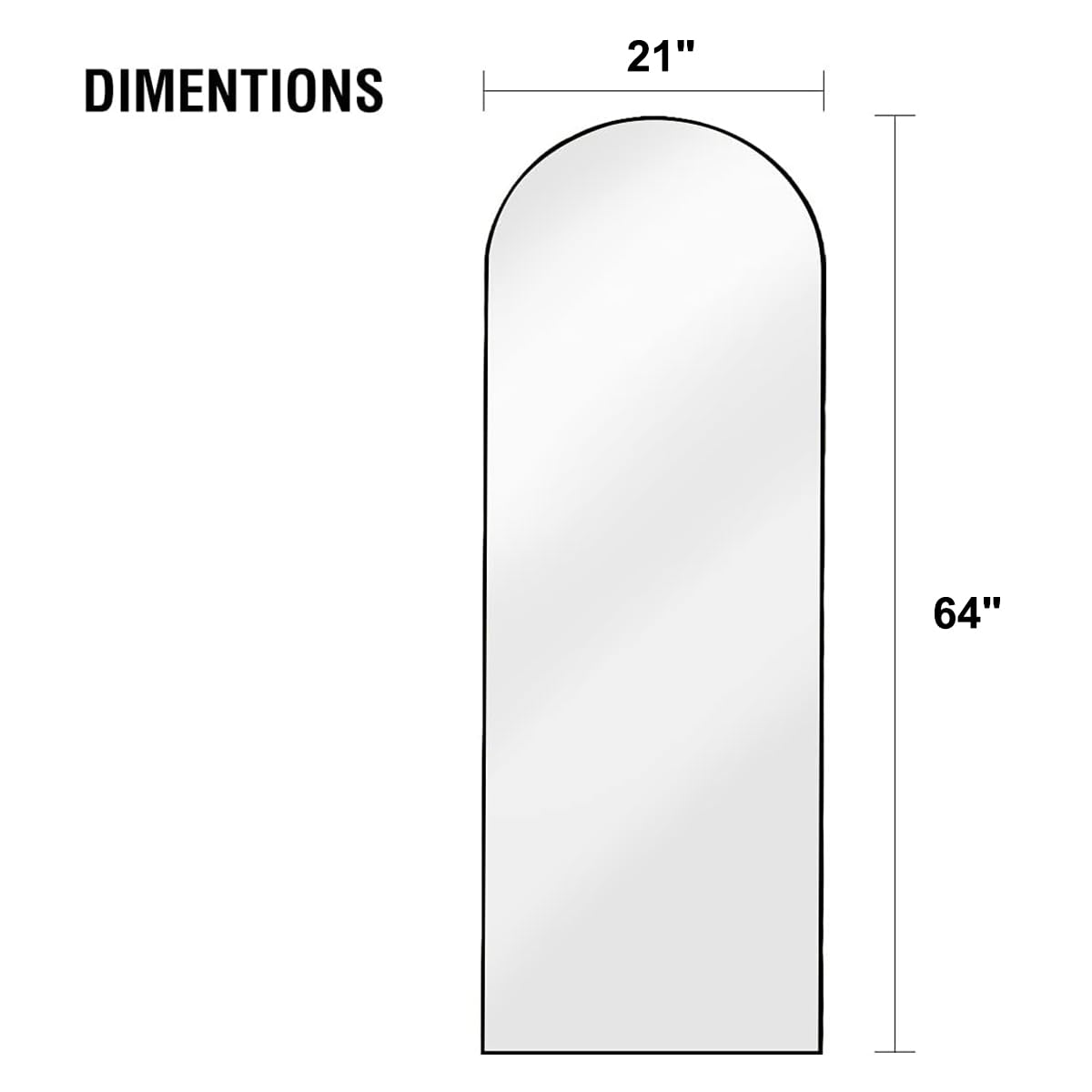 OGCAU Arched Full Length Mirror 76"x34"