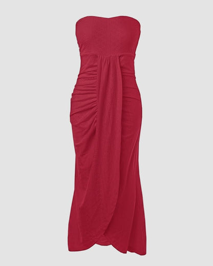 CHICME Women's Strapless Bodycon Maxi Dress
