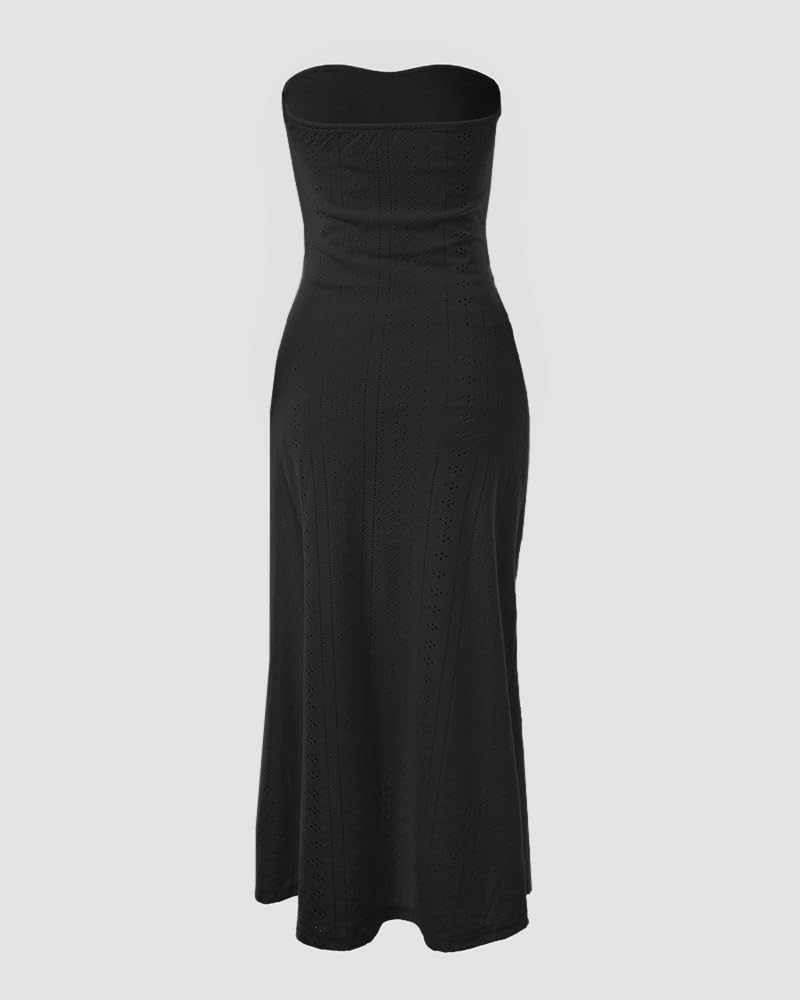 CHICME Women's Strapless Bodycon Maxi Dress