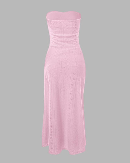 CHICME Women's Strapless Bodycon Maxi Dress