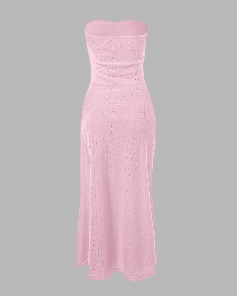 CHICME Women's Strapless Bodycon Maxi Dress