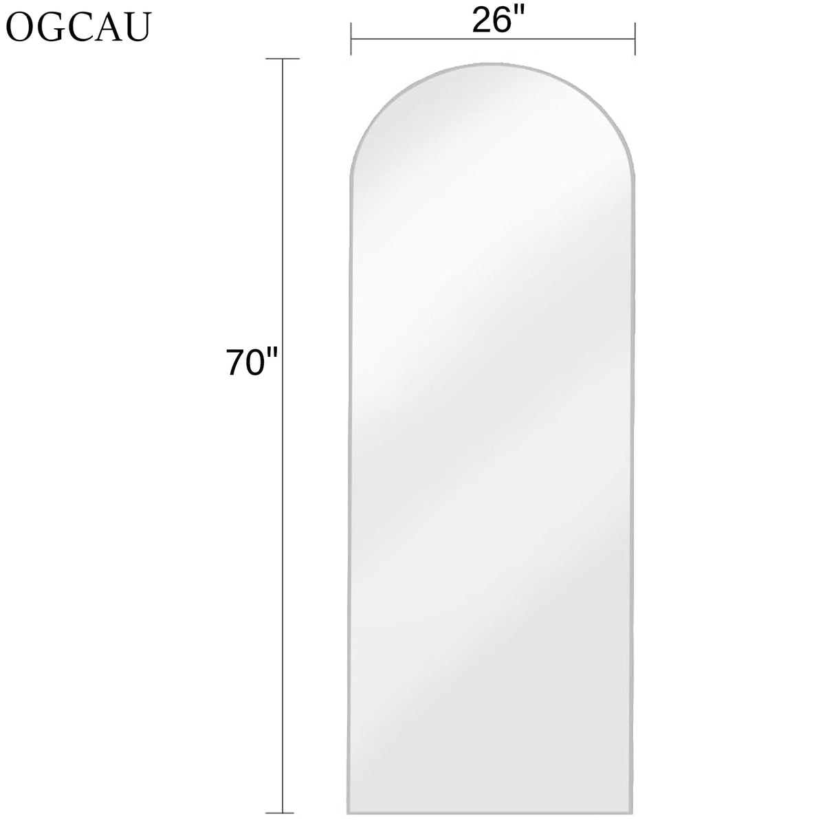 OGCAU Arched Full Length Mirror 76"x34"