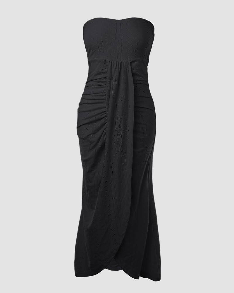 CHICME Women's Strapless Bodycon Maxi Dress