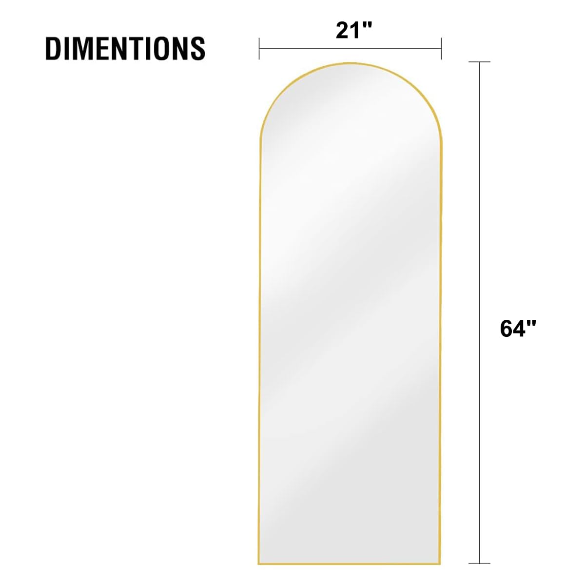 OGCAU Arched Full Length Mirror 76"x34"