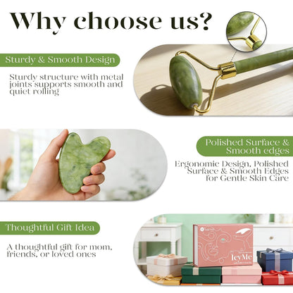 Baimei Icyme Gua Sha & Jade Roller Facial Tools