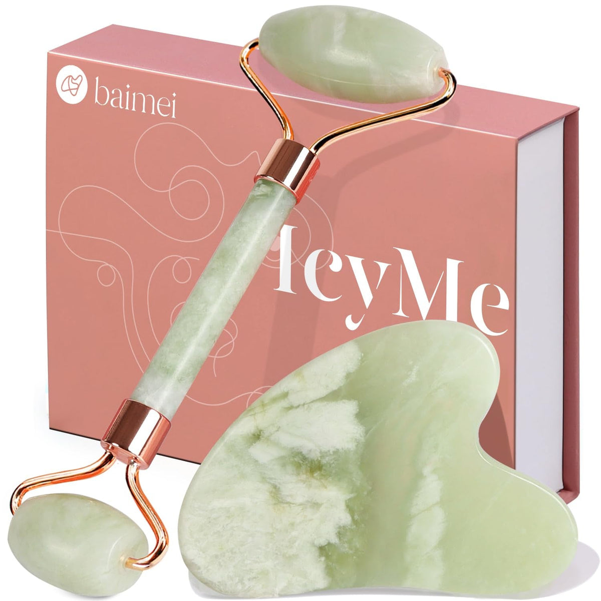 Baimei Icyme Gua Sha & Jade Roller Facial Tools