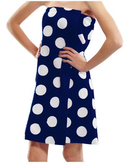 BY LORA Polka Dot Cotton Womens Terry Velour Spa Wrap Towel
