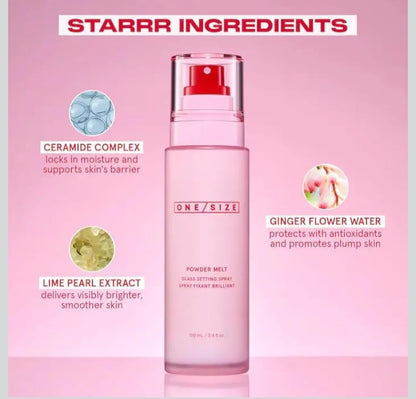 O/S Powdered Glass Setting Spray Melt Hydrating, Up to 12-Hour Makeup Wear, Ultra-Smooth Finish. Size: (3.4 Oz / 3.4 Fl Oz)
