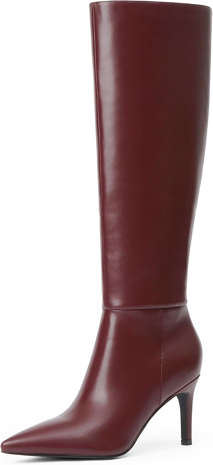 Easyfox Knee High Boots Women Pointed Toe Stiletto Heel Tall Boots