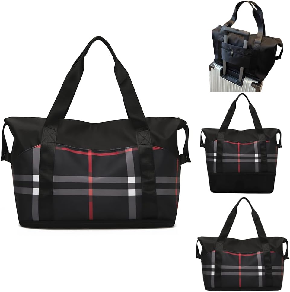 Women Travel Duffel, Large Expandable Weekender Carry-on Tote