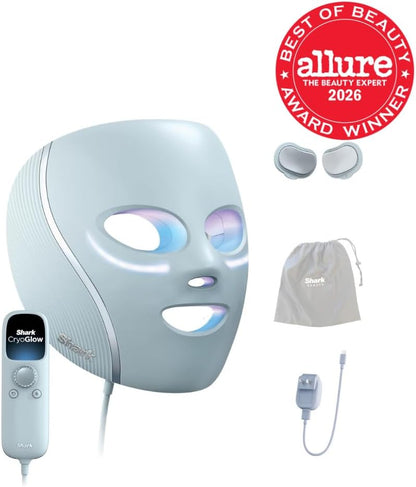 Shark CryoGlow LED Face Mask, Red Light Therapy, Under-Eye Cooling, FW312