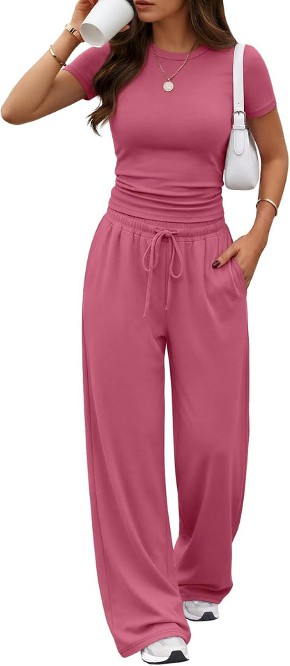 Trendy Queen Women's 2 Piece Matching Summer Lounge Set with Pockets