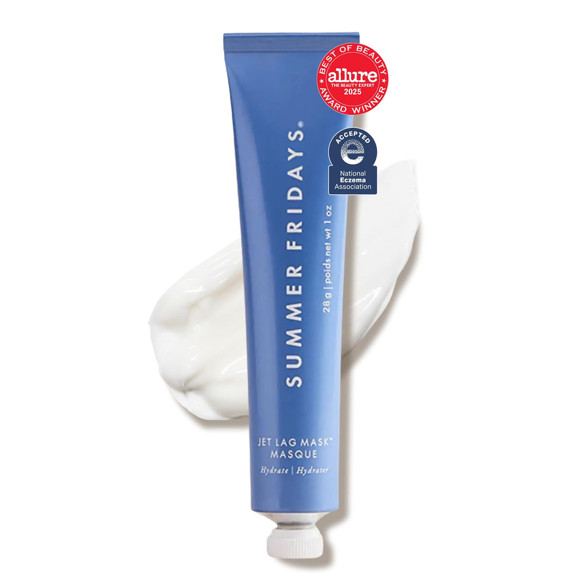 Summer Fridays Jet Lag Mask - Hydrating Overnight Face Mask, Moisturizer + Eye Cream - Enriched with Hyaluronic Acid, Niacinamide, + Antioxidants