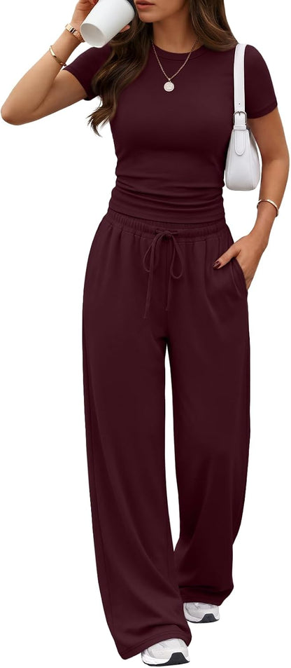 Trendy Queen Women's 2 Piece Matching Summer Lounge Set with Pockets