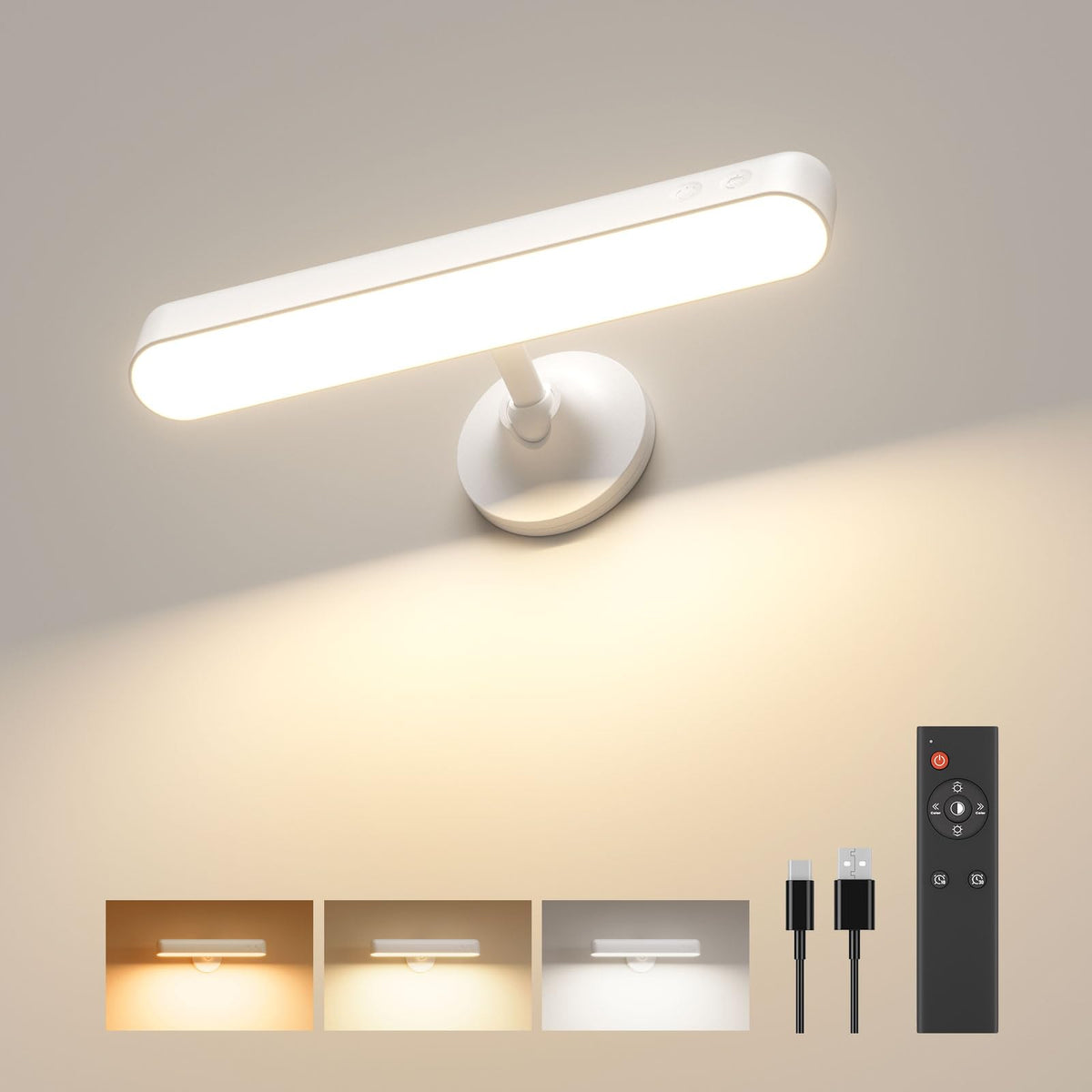 Popoiron Wall Sconce with 7500mAh Rechargeable Battery LED Wall Light