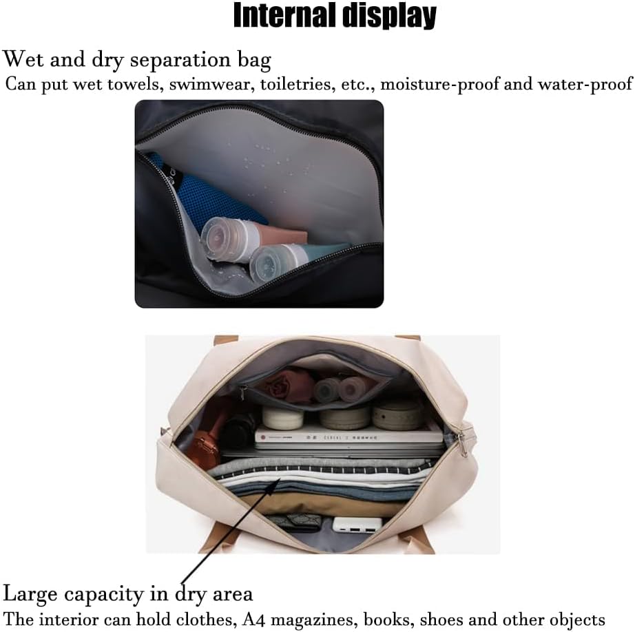 Women Travel Duffel, Large Expandable Weekender Carry-on Tote
