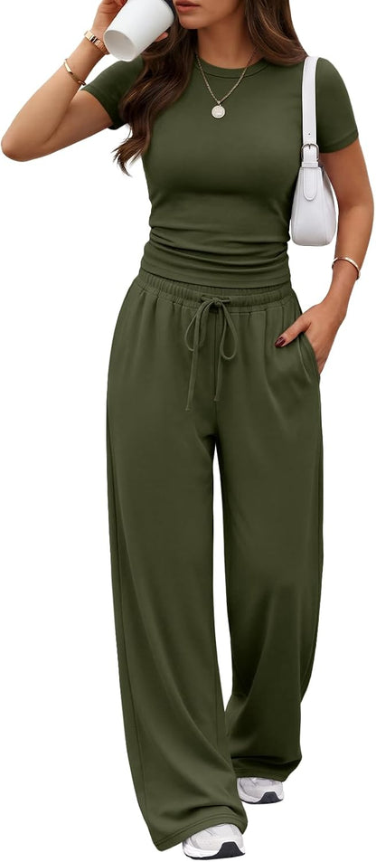 Trendy Queen Women's 2 Piece Matching Summer Lounge Set with Pockets