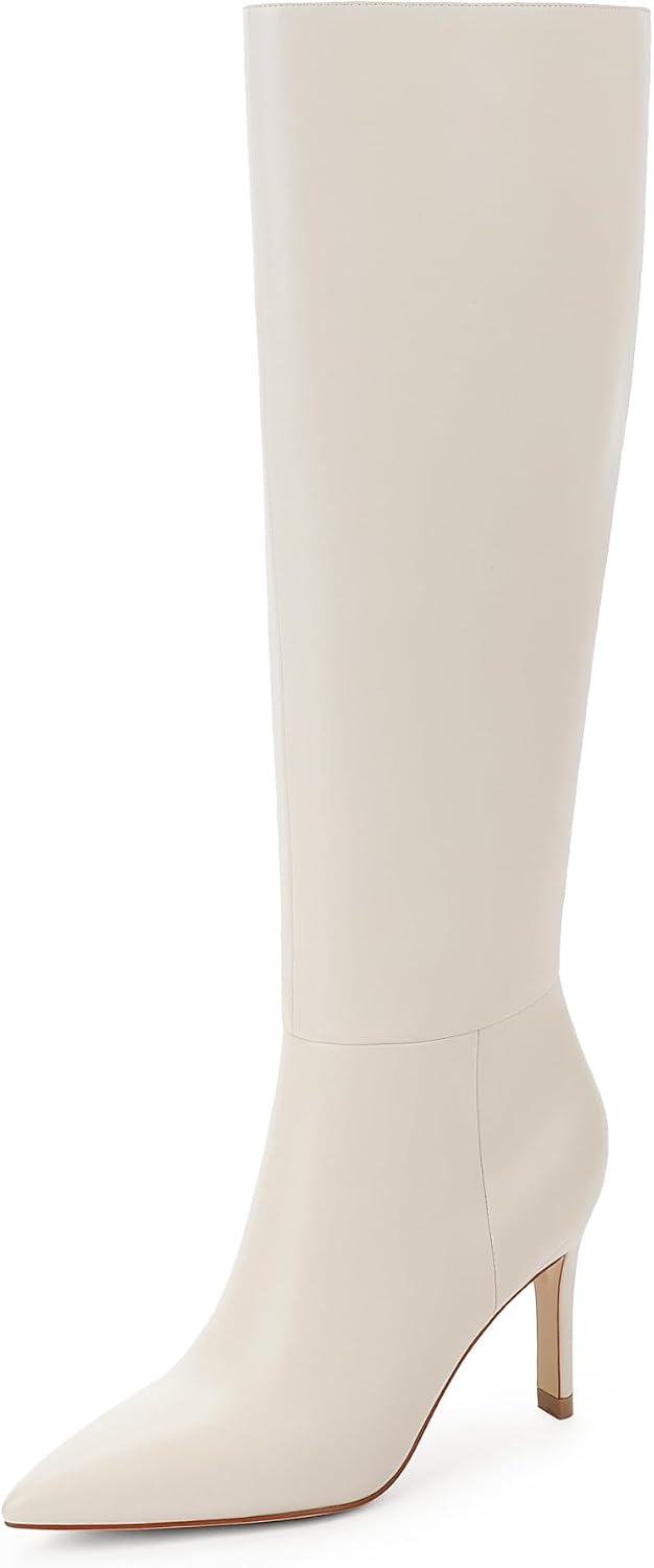Easyfox Knee High Boots Women Pointed Toe Stiletto Heel Tall Boots
