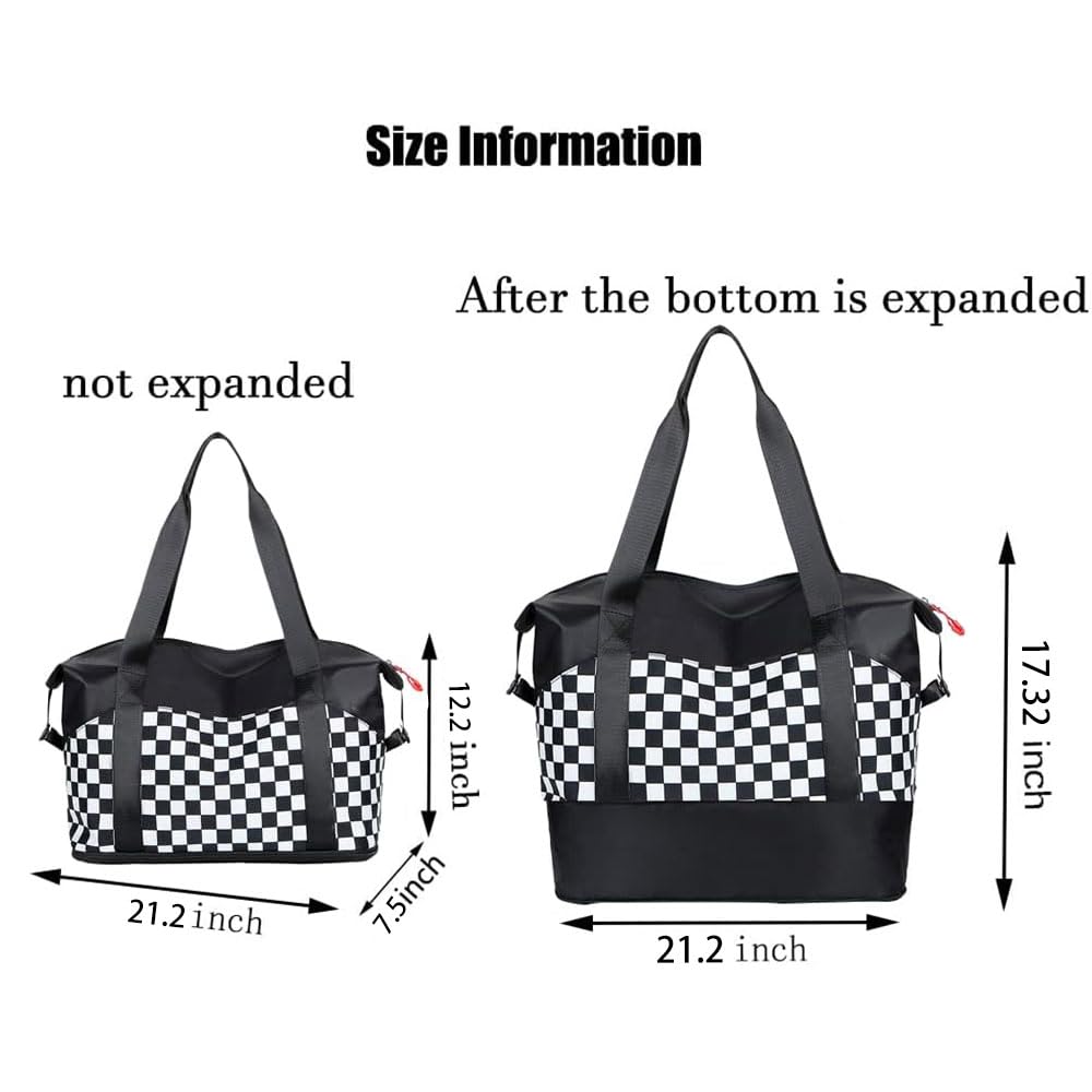 Women Travel Duffel, Large Expandable Weekender Carry-on Tote