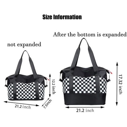 Women Travel Duffel, Large Expandable Weekender Carry-on Tote