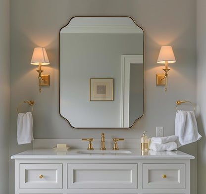 Andy Star Unique Rectangle Wall Mirror, 24"X32"