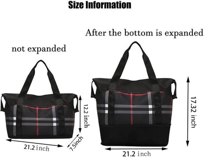 Women Travel Duffel, Large Expandable Weekender Carry-on Tote