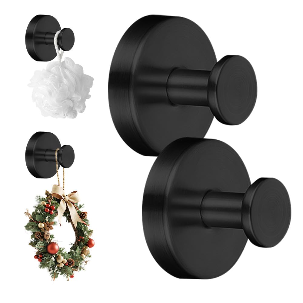 2 Packs Suction Cup Hooks, Waterproof No-Drill