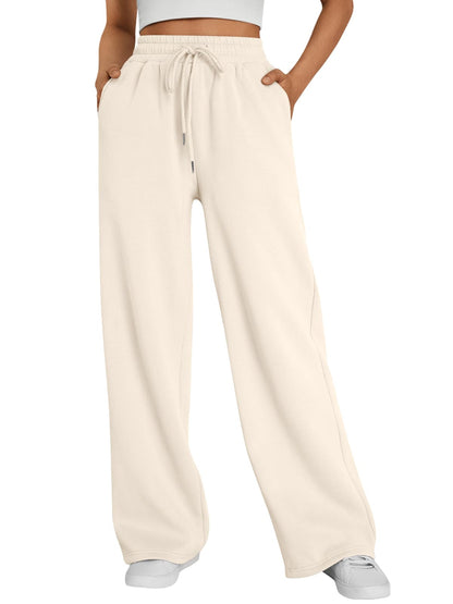 Trendy Queen Womens Wide Leg Fleece Lined Sweatpants