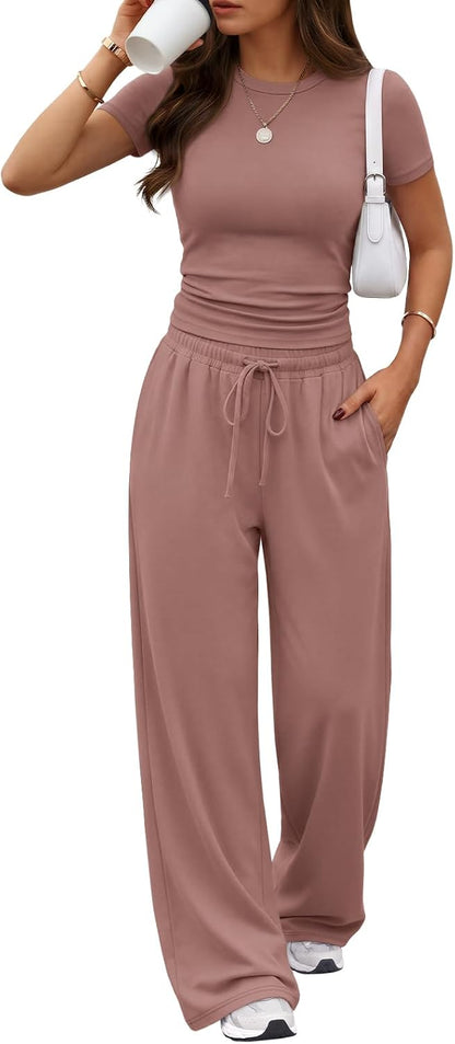 Trendy Queen Women's 2 Piece Matching Summer Lounge Set with Pockets