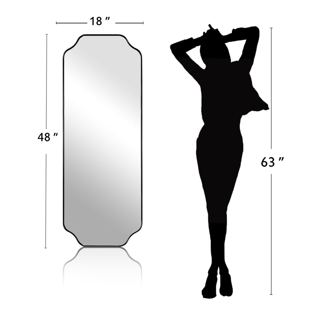 Andy Star Unique Rectangle Wall Mirror, 24"X32"