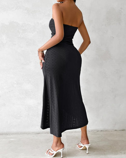 CHICME Women's Strapless Bodycon Maxi Dress