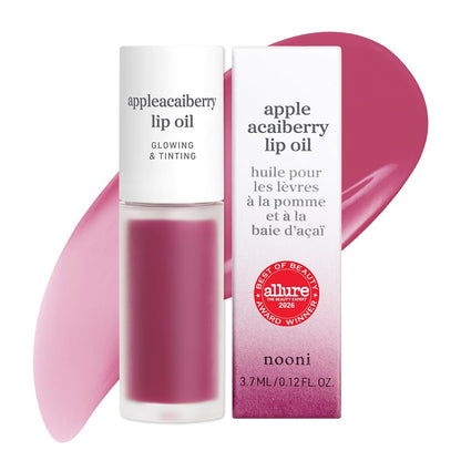 NOONI Korean Lip Oil - Applepeony - pH Color-Changing Plumping Lip Gloss