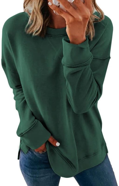 Dokotoo Women's Casual Crew Neck Sweatshirt Loose Long Sleeve Pullover Tops