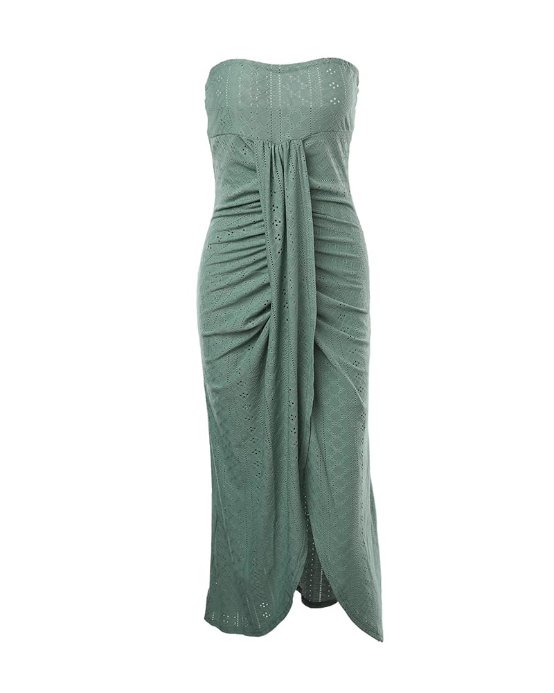 CHICME Women's Strapless Bodycon Maxi Dress