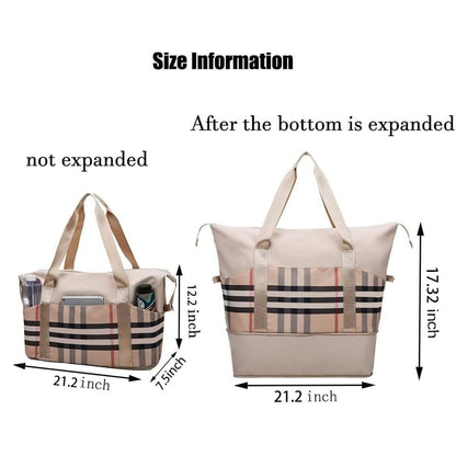 Women Travel Duffel, Large Expandable Weekender Carry-on Tote